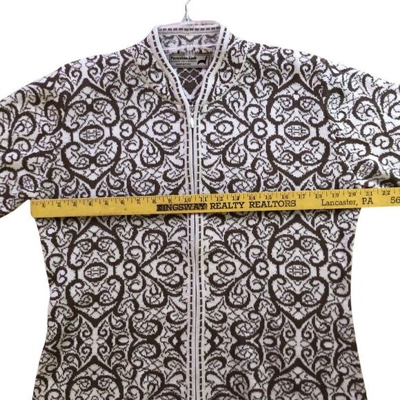 Peruvian Link Alpaca Collection Cardigan Womens Sz M Cocoa Cream Eclectic Jauja - Picture 12 of 16